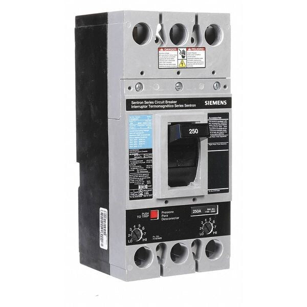 Molded Case Circuit Breaker, 250 A, 600V AC, 2 Pole, Free Standing Mounting Style, FXD6-A Series