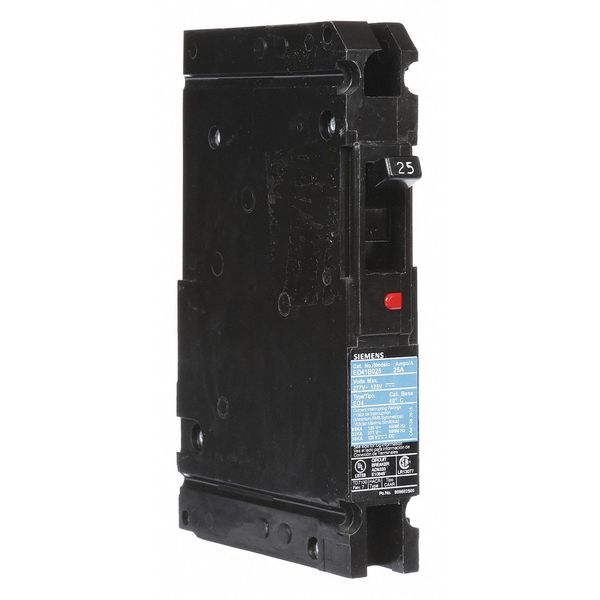 Molded Case Circuit Breaker, 25 A, 120/277V AC, 1 Pole, Lug In Panelboard Mounting Style, ED4 Series