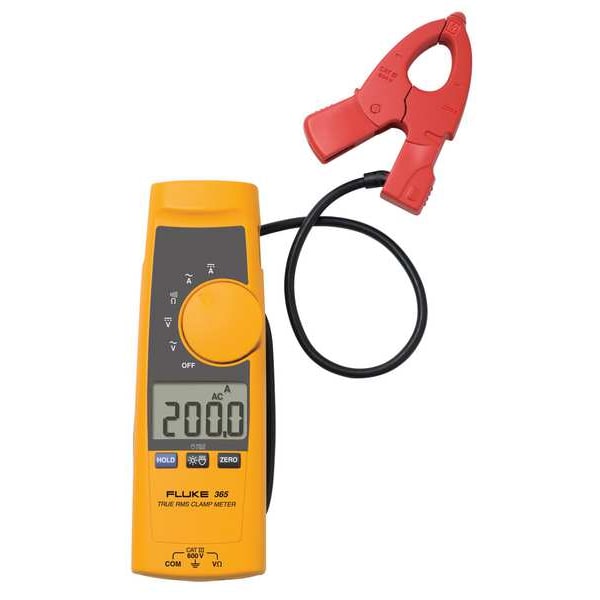 Clamp Meter, Backlit LCD, 200 A, 0.7 in (18 mm) Jaw Capacity