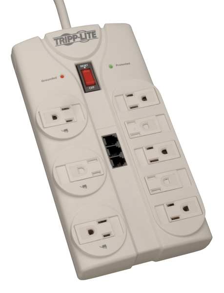 Datacom Surge Protector, 8 Outlet, White