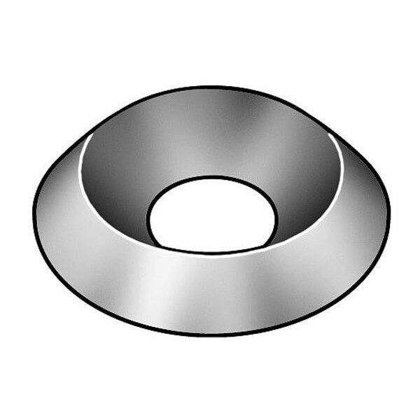 Countersunk Washer, Fits Bolt Size 3/8 in Steel, Nickel Plated Finish, 100 PK