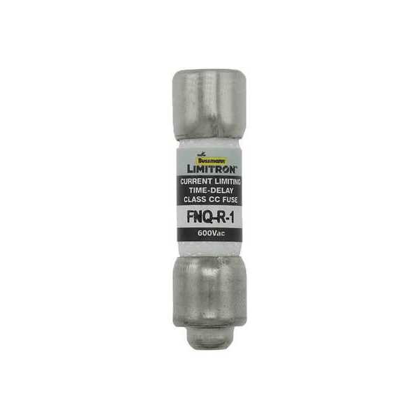 UL Class CC Fuse, Time Delay, 1A, FNQ-R Series, 600V AC, Not Rated, 1-1/2