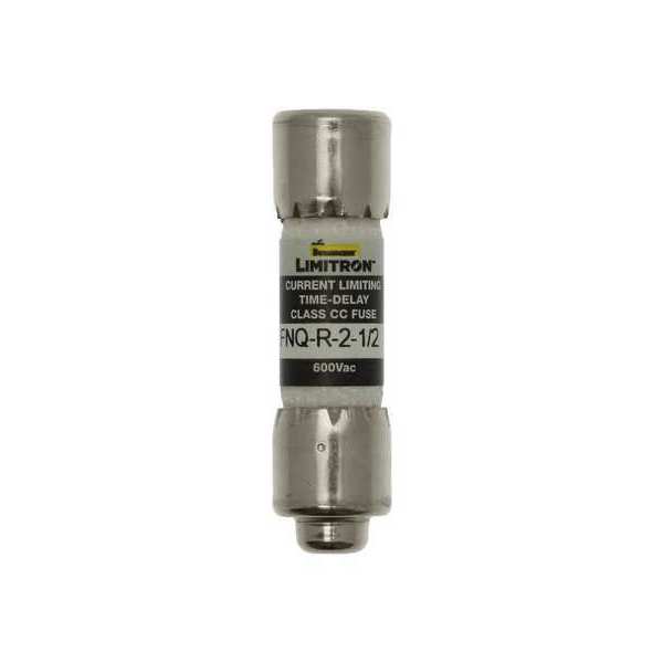 UL Class CC Fuse, Time Delay, 2-1/2A, FNQ-R Series, 600V AC, Not Rated, 1-1/2