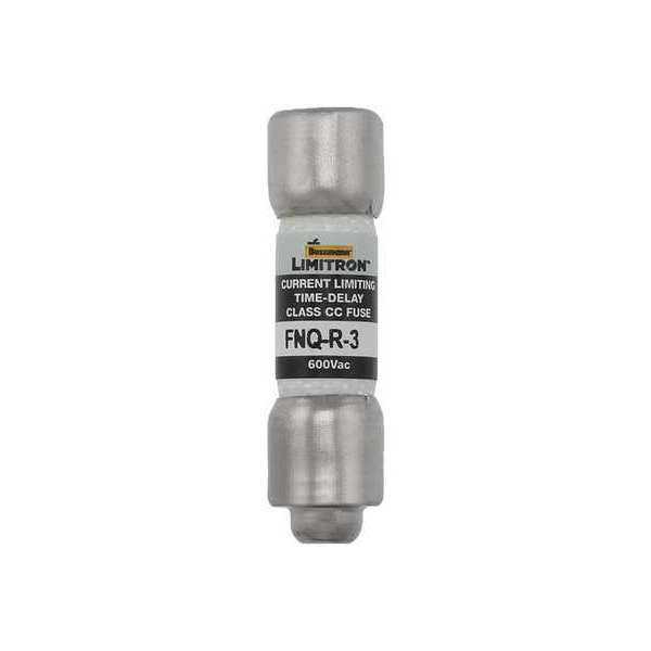 UL Class CC Fuse, Time Delay, 3A, FNQ-R Series, 600V AC, Not Rated, 1-1/2