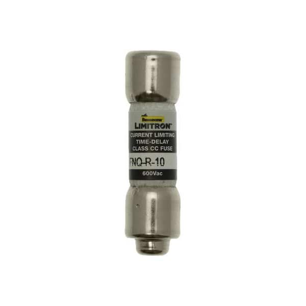 Time Delay UL Class CC Fuse, 10A, FNQ-R Series, 600V AC, Not Rated, 1 1/2 in L x 13/32 in dia