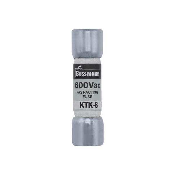 Fuse, Fast Acting, 8A, KTK Series, 600V AC, Not Rated, 1-1/2