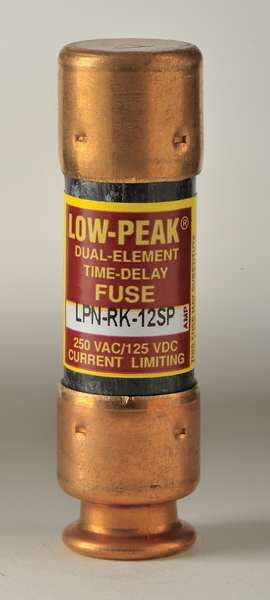 Fuse, Time Delay, 12A, LPN-RK-SP Series, 250V AC, 125V DC, 2