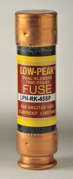 Fuse, Time Delay, 45A, LPN-RK-SP Series, 250V AC, 125V DC, 3