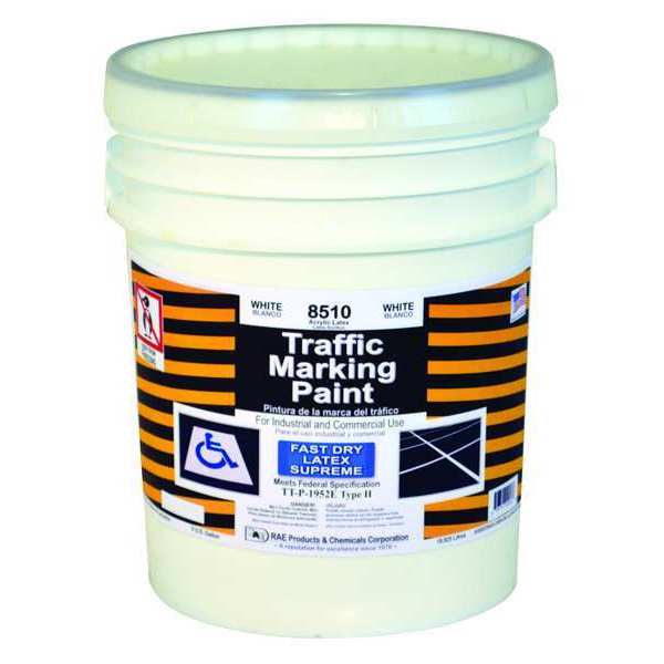 Traffic Zone Marking Paint, 5 gal., White, Latex Acrylic -Based