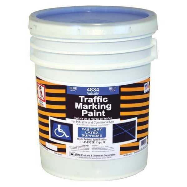 Traffic Zone Marking Paint, 5 gal., Handicap Blue, Latex Acrylic -Based