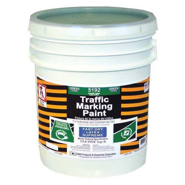 Traffic Zone Marking Paint, 5 Gal., Green, Latex Acrylic -Based