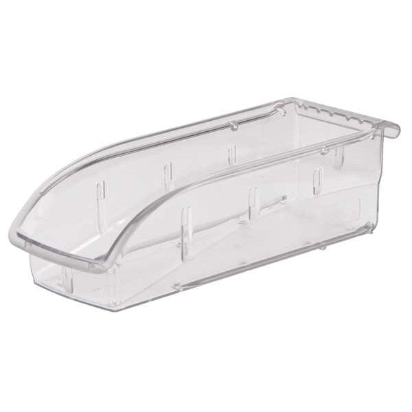 Hang & Stack Storage Bin, Clear, Plastic, 10 7/8 in L x 4 1/8 in W x 3 1/4 in H