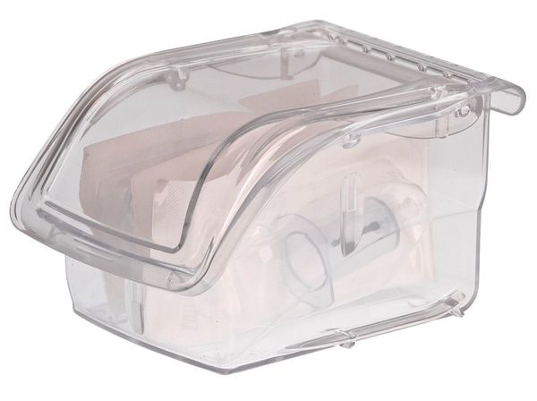 Hang & Stack Storage Bin, Clear, Plastic, 5 3/8 in L x 4 1/8 in W x 3 1/4 in H, 10 lb Load Capacity