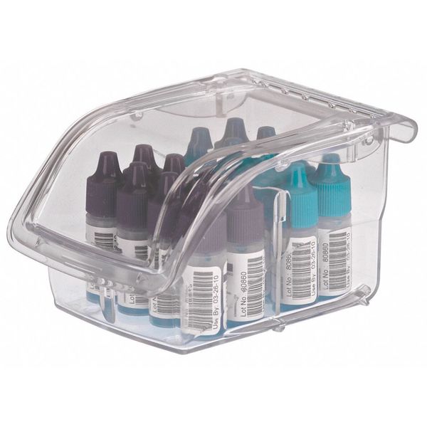Hang & Stack Storage Bin, Clear, Plastic, 5 3/8 in L x 4 1/8 in W x 3 1/4 in H, 10 lb Load Capacity