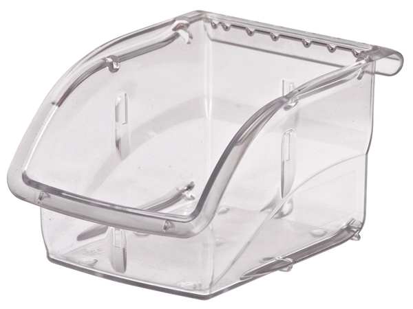Hang & Stack Storage Bin, Clear, Plastic, 5 3/8 in L x 4 1/8 in W x 3 1/4 in H, 10 lb Load Capacity