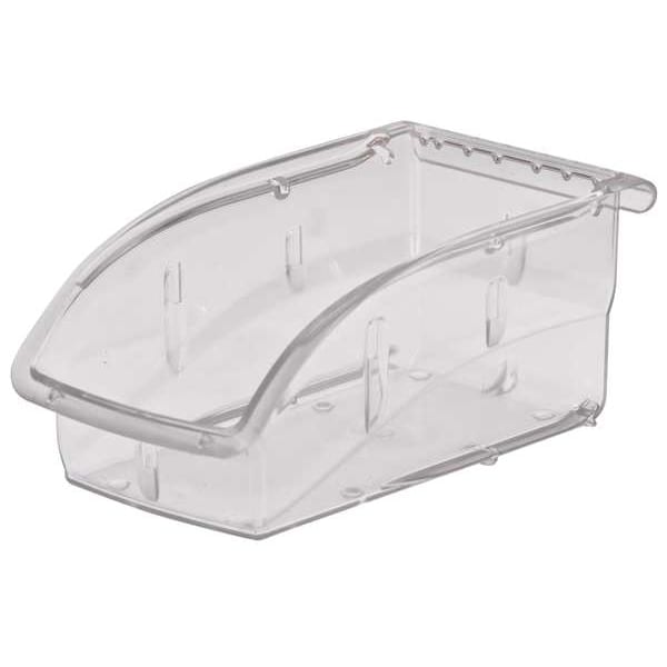 Hang & Stack Storage Bin, Clear, Plastic, 7.4 in L x 4.1 in W x 3.3 in H, 10 lb Load Capacity
