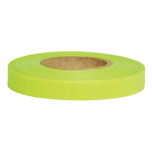 Flagging Tape, Lime Glo, 150ft x 1-2 In.