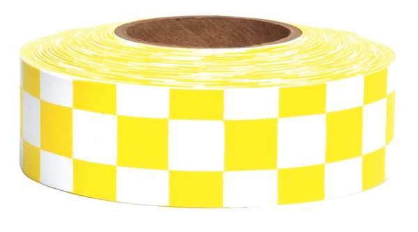 Flagging Tape, Wh/Yllw, 300 ft x 1-3/16 In