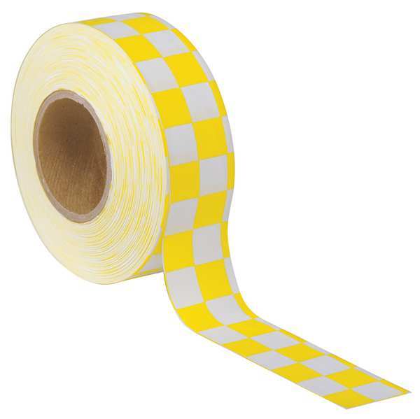 Flagging Tape, Wh/Yllw, 300 ft x 1-3/16 In