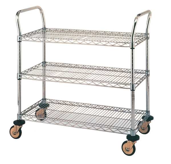 Stainless Steel Utility Cart, 3 Shelves, 375 lb