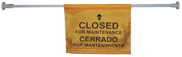 Door Barricade Sign, 14 in Height, 18 in Width, Nylon, English, Spanish