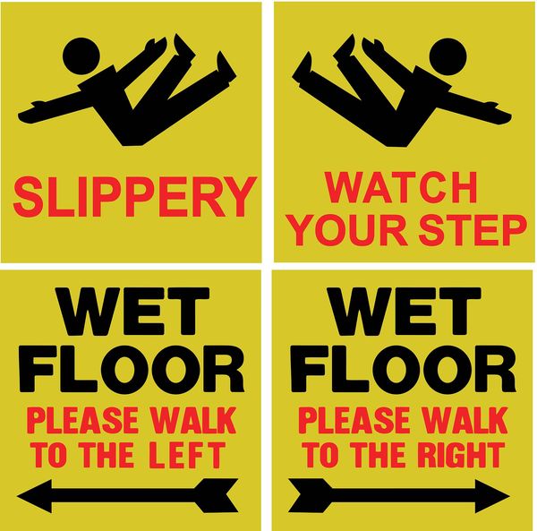 Floor Safety Sign, 8 in H, 8 in W, Plastic, English, 6GJA1