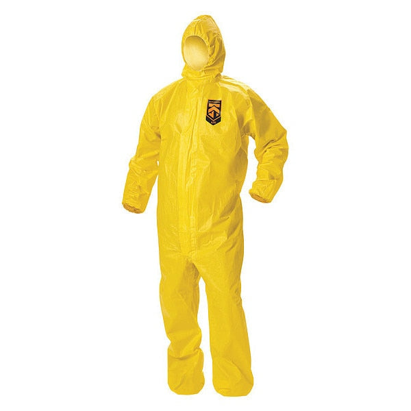 Hooded Disposable Coveralls, 12 PK, Yellow, KleenGuard A70, Zipper