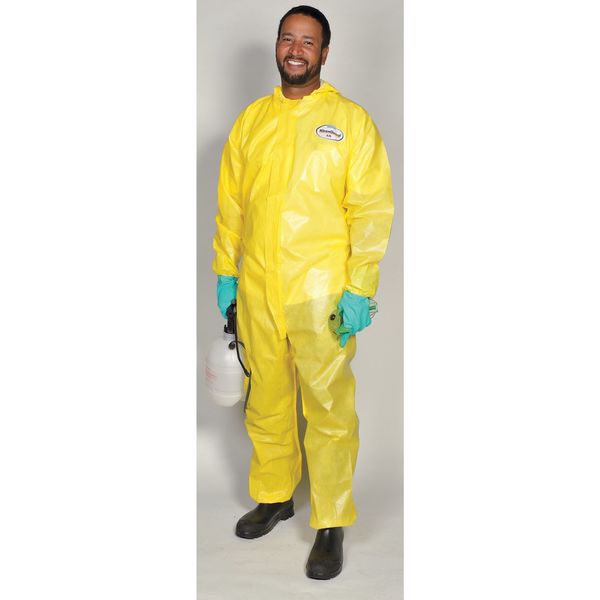 Hooded Disposable Coveralls, 12 PK, Yellow, KleenGuard A70, Zipper