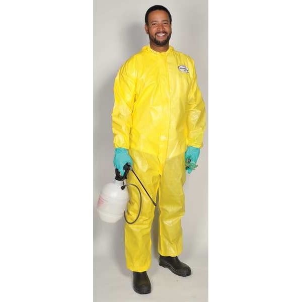 Hooded Disposable Coveralls, 12 PK, Yellow, KleenGuard A70, Zipper