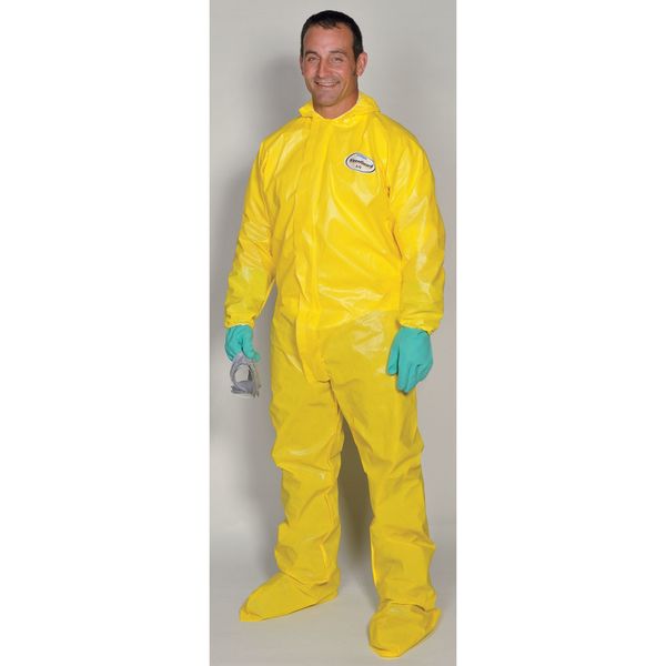 Hooded Disposable Coveralls, 12 PK, Yellow, KleenGuard A70, Zipper