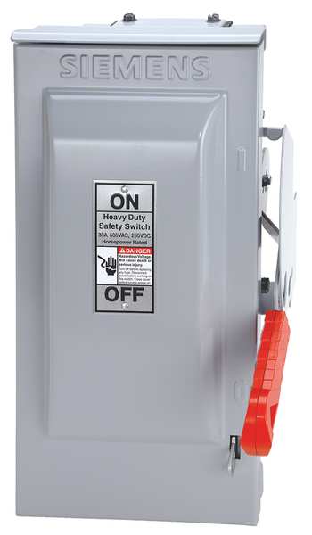 Nonfusible Safety Switch, Heavy Duty, 600V AC, 3PST, 30 A, NEMA 3R