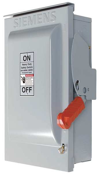 Fusible Safety Switch, Heavy Duty, 600V AC, 3PST, 60 A, NEMA 3R