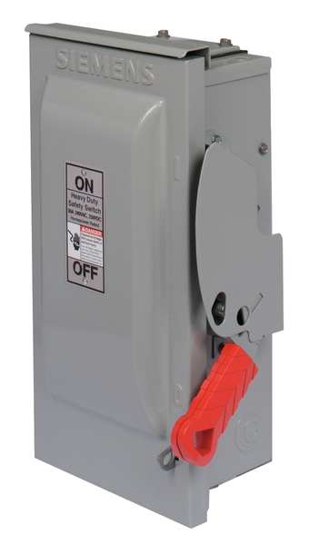 Fusible Safety Switch, Heavy Duty, 240V AC, 3PST, 60 A, NEMA 3R