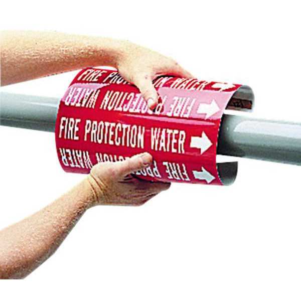 Pipe Marker, Acid, Yel, 1-1/2 to 2-3/8 In