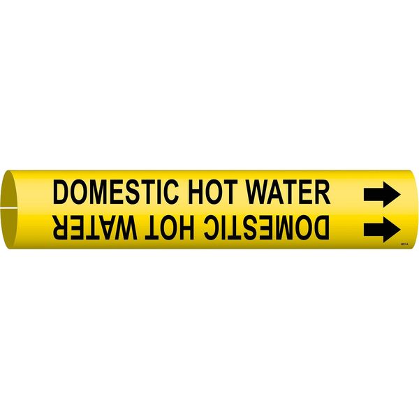 Pipe Mrkr, Domestic Hot Water, 3/4 to1-3/8, 4051-A