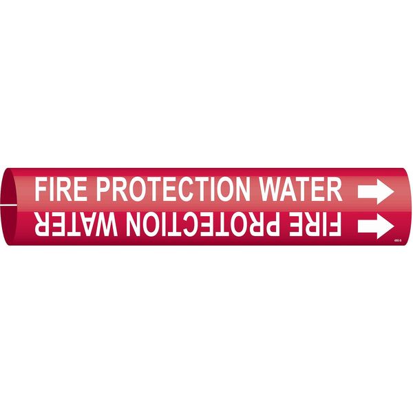Pipe Marker, Fire Protection Water, Red, 4060-B