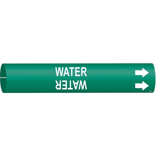 Pipe Marker, Water, Grn, 1-1/2 to 2-3/8 In, 4155-B