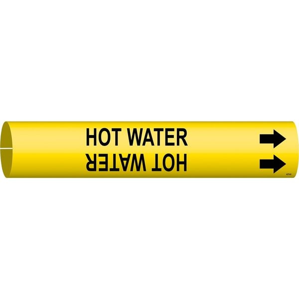 Pipe Marker, Hot Water, Y, 1-1/2 to2-3/8 In, 4079-B