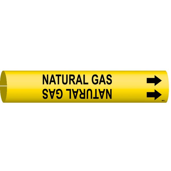 Pipe Markr, Natural Gas, Y, 2-1/2to3-7/8 In