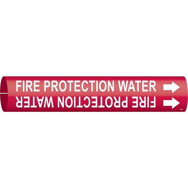Pipe Marker, Fire Protection Water, Red, 4060-C