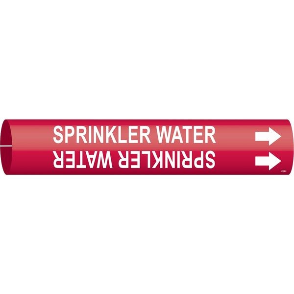 Pipe Mrkr, Sprinkler Water, 2-1/2to3-7/8In