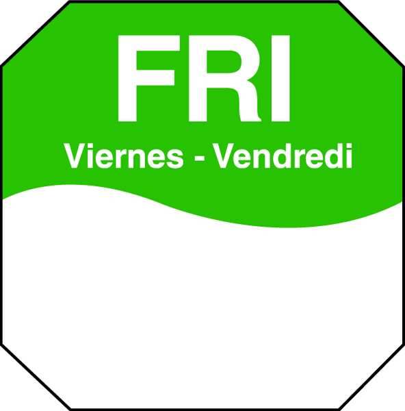 Day Label, Friday, 3 In. W, PK1000