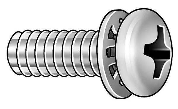 M3-0.50 x 9.85 mm Phillips Pan Machine Screw, Plain 18-8 Stainless Steel, 10 PK