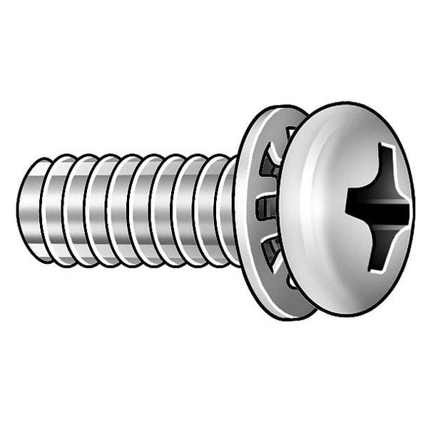 M3-0.50 x 5.85 mm Phillips Pan Machine Screw, Plain 18-8 Stainless Steel, 25 PK