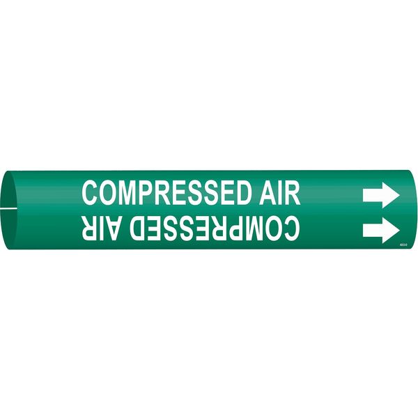 Pipe Marker, Compressed Air, Grn, 4 to 6 In