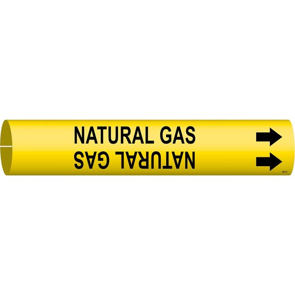 Pipe Marker, Natural Gas, Yellow, 4 to 6 In