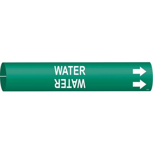 Pipe Marker, Water, Green, 4 to 6 In