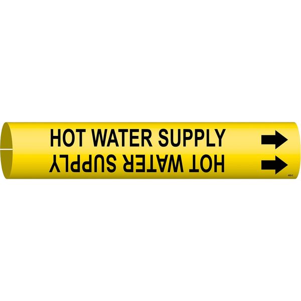 Pipe Mrkr, Hot Water Supply, 2-1/2 to3-7/8, 4082-C