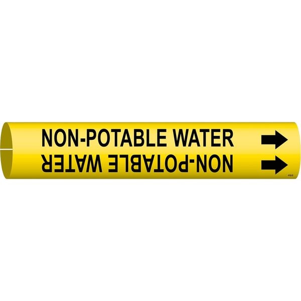Pipe Marker, Non-Potable Water, Y, 4 to6 In