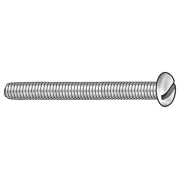 M2.5-0.45 x 12 mm Slotted Pan Machine Screw, Zinc Plated Steel, 100 PK